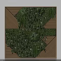 Modern Vertical Living Wall Design With Geometric Wooden Panels And Lush Green Plants