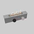 Modern Linear Fireplace With Metal Construction Realistic Flames And Contemporary Design
