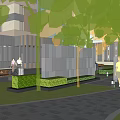Garden Landscape Design With Lush Trees Green Hedges And Paved Walkway For Outdoor Activities