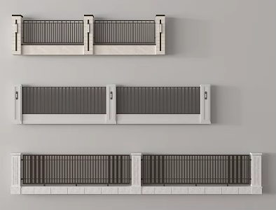 Modern fence iron fence isolation fence 3d model