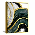 Modern abstract painting gold and silver porch abstract color block decorative painting 3d model