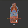 Traditional Decorative Model Boat With Colorful Hull Mast And Cabin Design