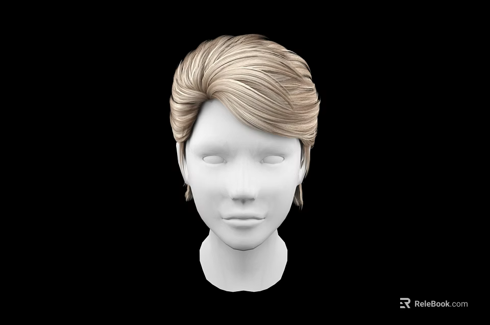 Detailed Realistic Game Movie Character Blonde Hairstyle 3D Model on Black Background 3d model 