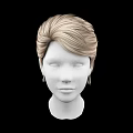 Detailed Realistic Game Movie Character Blonde Hairstyle 3D Model on Black Background