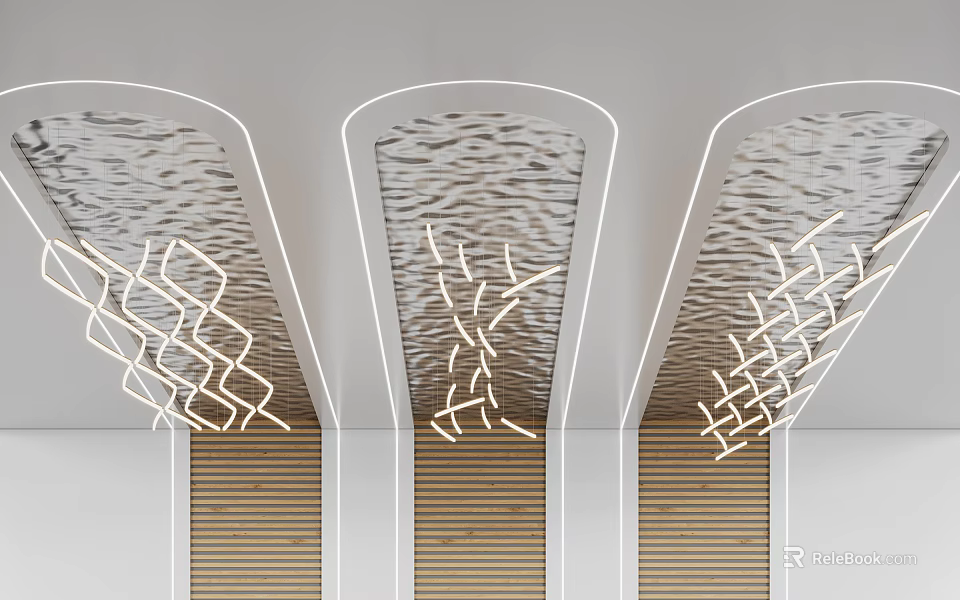 Modern Irregular Pendant Lights with Unique Geometric Design for Living Room Decor 3d model 