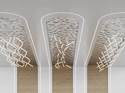 Modern Irregular Pendant Lights with Unique Geometric Design for Living Room Decor 3d model