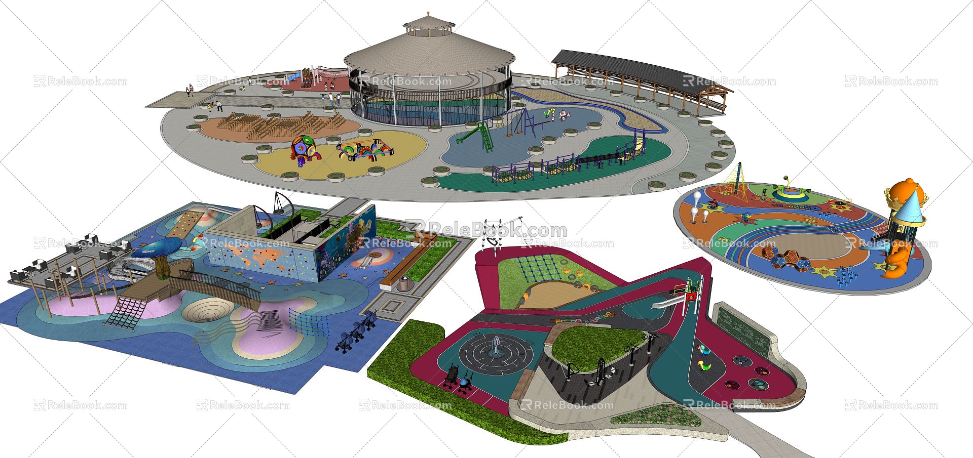 Modern Amusement Park Children's Play Area Activity Area Equipment Facilities Equipment 3d model