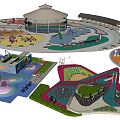 Modern Amusement Park Children's Play Area Activity Area Equipment Facilities Equipment 3d model