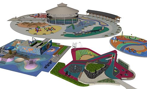 Modern Amusement Park Children's Play Area Activity Area Equipment Facilities Equipment 3d model