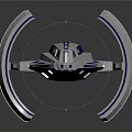 Modern White And Blue Spacecraft With Curved Wings For Space Exploration