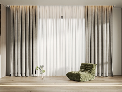 Modern Curtain Window Screen model