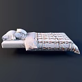 Stylish Single Bed With Colorful Floral Quilt And Soft Decorative Pillows