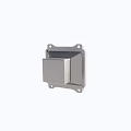 Square Audio Speaker With Black Frame Silver Grill And Mounting Bracket