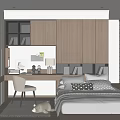 Tatami Bedroom Interior Design With Wooden Cabinets Desk Chair Books And Cozy Bed Setup