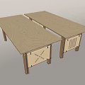 Modern Wooden Desks with Sturdy Metal Frame and Simple Design for Home Office