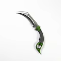 Industrial Knife With Sharp Silver Blade And Green Black Ergonomic Handle