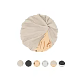 Modern Circular Wall Decor with Textured Pleated Ivory and Gold Finish for Contemporary Home Interiors