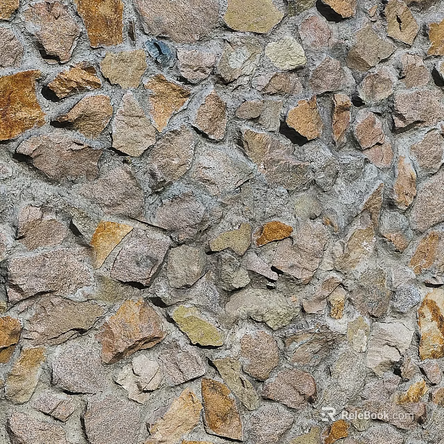 Natural Stone Building Components With Assorted Colors And Textured Surface Design 3d model