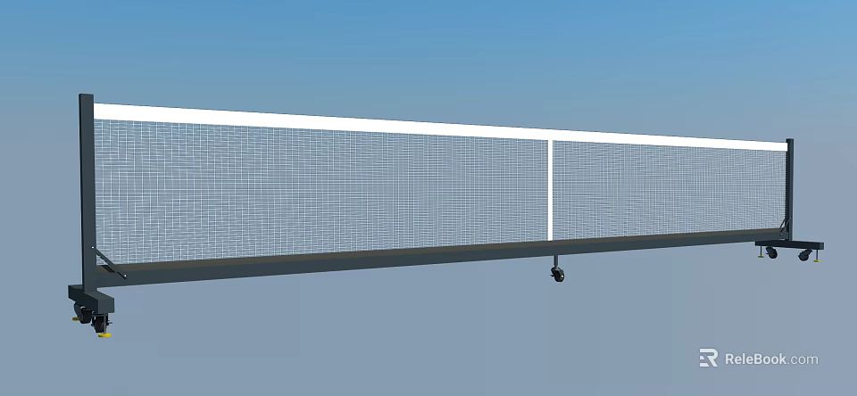Outdoor Badminton Net With White Frame Mesh Design And Bottom Weight 3d model 