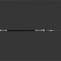 Long Handle Weapon With Metal Shaft Black Silver Design And Curved Head