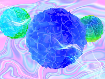 Advanced Medical Device For Microscopic Cell Imaging With Blue Green Cellular Structures 3d model