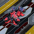 Sleek Futuristic Red And Purple Race Car Design On Aerodynamic Racing Track