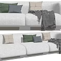 Modern three-seat sofa multiplayer sofa 3d model