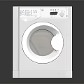 White Front Load Washing Machine With Modern Design And Digital Control Panel 3d model