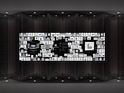 New Chinese display exhibition hall 3d model