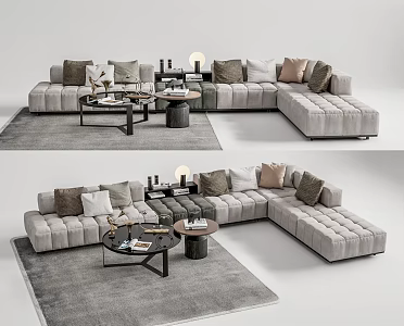 Modern Corner Sofa Arflex Sofa Coffee Table Sofa Coffee Table 3d model