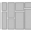 Architectural Metal Mesh Panels With Various Sizes And Different Shapes Arrangement 3d model