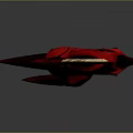 Red Spiked Bladed Weapon 3D Render With Cracked Surface And Sharp Edges