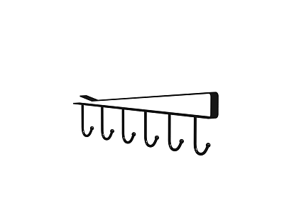 Wall Mounted Hook Rack With Multiple Hooks For Home Organization Use 3d model