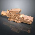Futuristic Golden Weapon With Intricate Mechanical Design And Shiny Reflective Surface