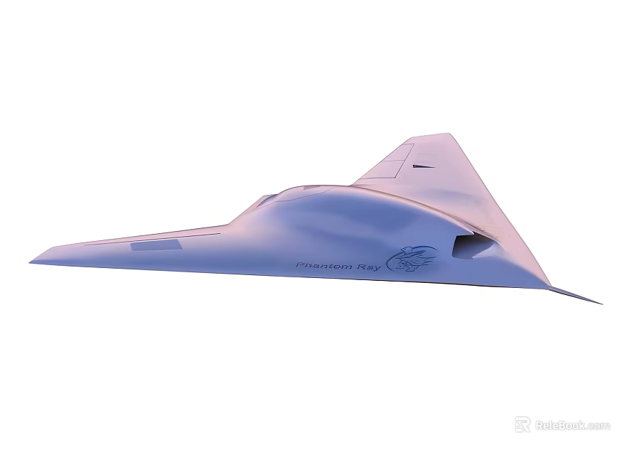 Light Blue Stealth Fighter Jet With Sleek Body Design Phantom Ray Model 3d model 