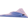 Light Blue Stealth Fighter Jet With Sleek Body Design Phantom Ray Model 3d model