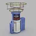 Blue Industrial Equipment With Circular Top Structure Control Panel And Ventilation Design 3d model