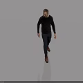Many People Walking on Light Colored Floor with Shadows and Reflections 3d model