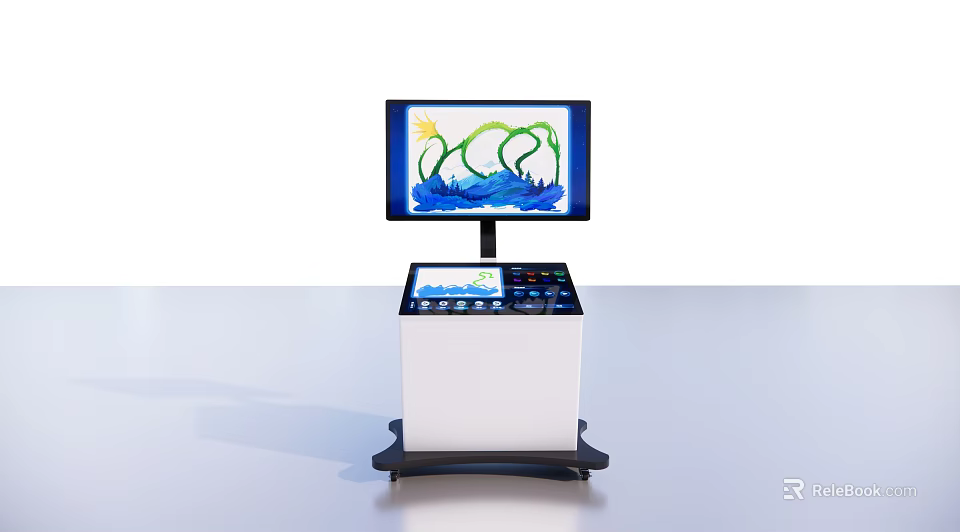 Modern All in One Machine with Large Screen Display Touchscreen Control Panel and Colorful Graphics 3d model 