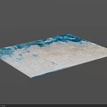 Square Rug With Blue And White Abstract Artistic Modern Interior Design