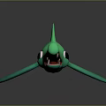 Green Cartoon Crocodile Game Movie Character With Open Mouth Spiked Back And Red Ring Detail