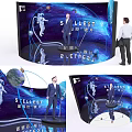 SELLEST Themed Curved Display With Astronaut Earth And Starry Space Background