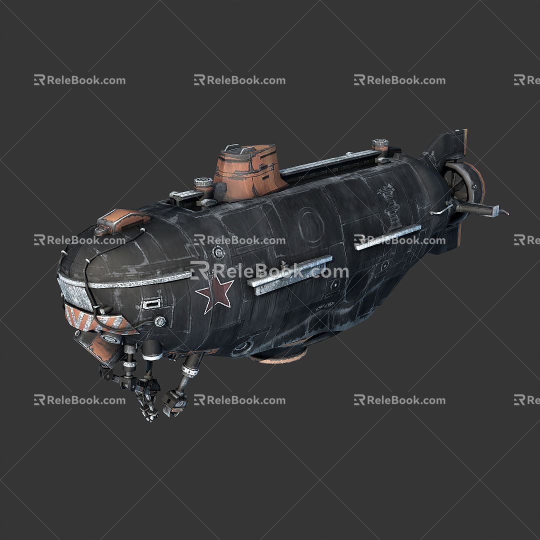 Modern Submarine Unmanned Submarine 3d model