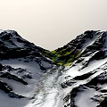 Natural Garden Landscape Featuring Snowy Mountains Green Valleys Flowing Rivers And Lush Vegetation