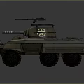 Military Armored Tank With Turret Mounted Cannon Steel Tracks And Armor Plates
