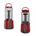 Red Electric Heater with Handle and Metal Mesh Cover for Indoor Home Use