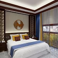 Modern Hotel Room Interior With Wall Mounted TV Desk Chair Wardrobe Robe And Slippers
