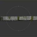 Wood and Stone Natural Wall with Green Moss Covered Irregular Stone Blocks Texture