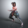 Warrior Character In Dynamic Martial Arts Stance With Ornate Armor And Muscular Build