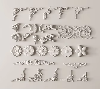French Carved Hornflower 3d model